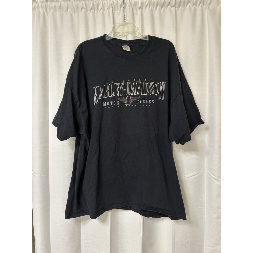 Vintage Y2K Harley Davidson Motorcycles Valley Forge Biker T-shirt 3XL Black - Picture 1 of 5